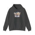 I WASN'T BUILT FOR THIS. — Stressed Robot Hoodie (Amber) · Funny Office Humor Sweatshirt