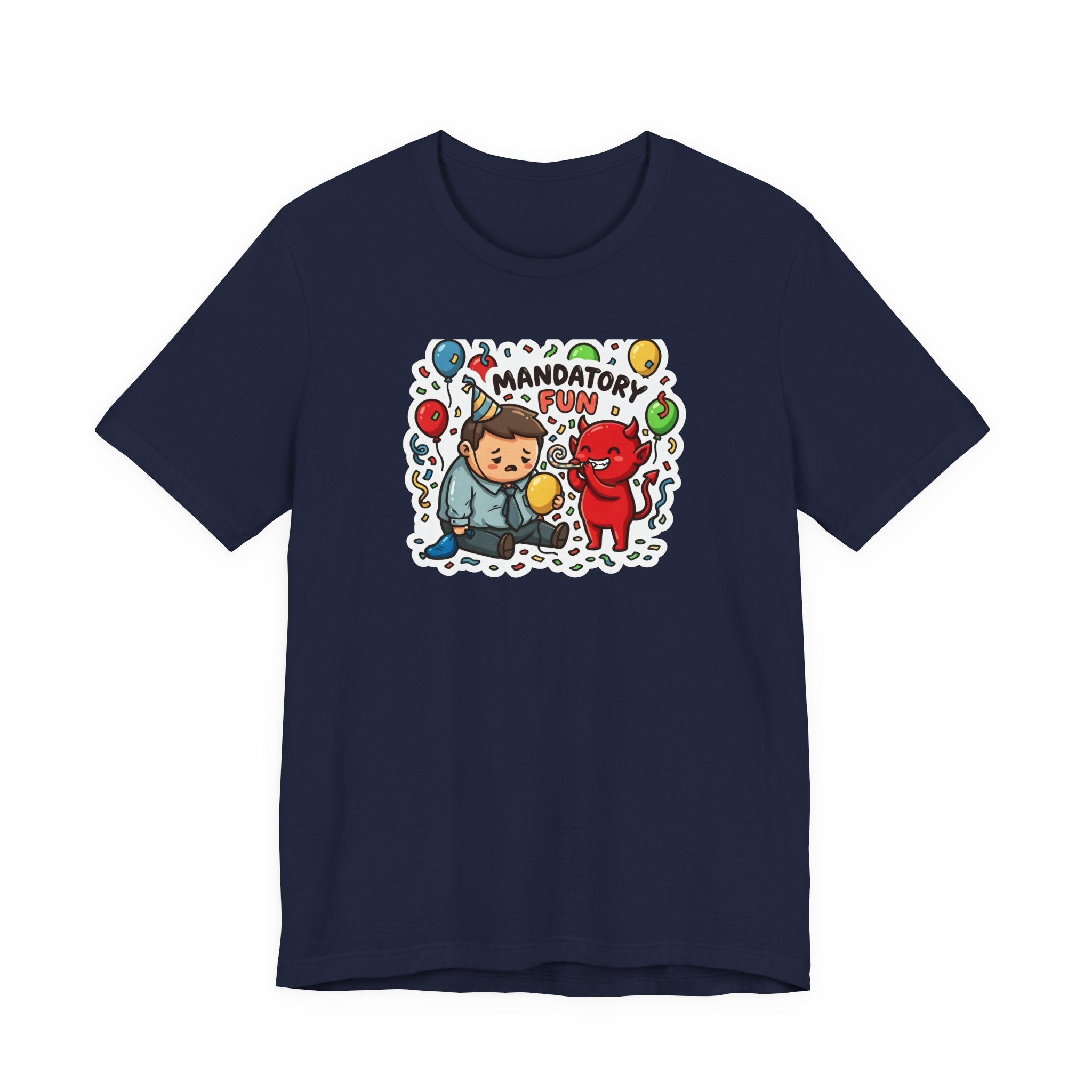 MANDATORY FUN. — Forced Morale Tee · Funny Office Humor Shirt