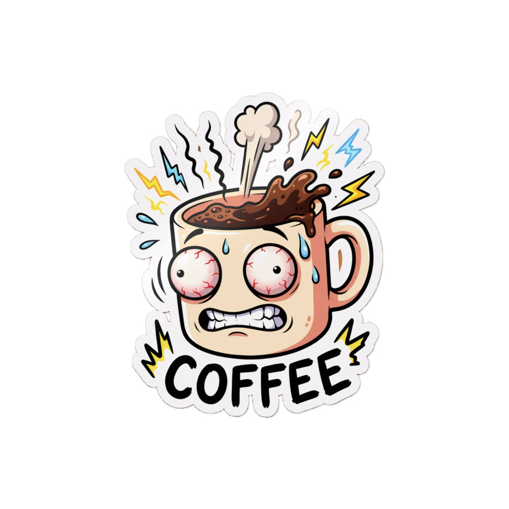 COFFEE. — Coffee Die-Cut Sticker (Design 2) · Office Humor