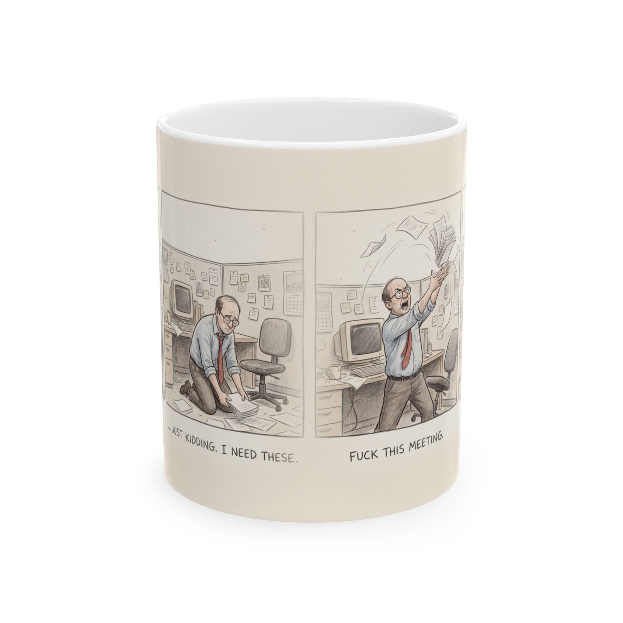 Fuck This Meeting Ceramic Coffee Mug — Funny Profane Office Humor Mug (11oz, 15oz)