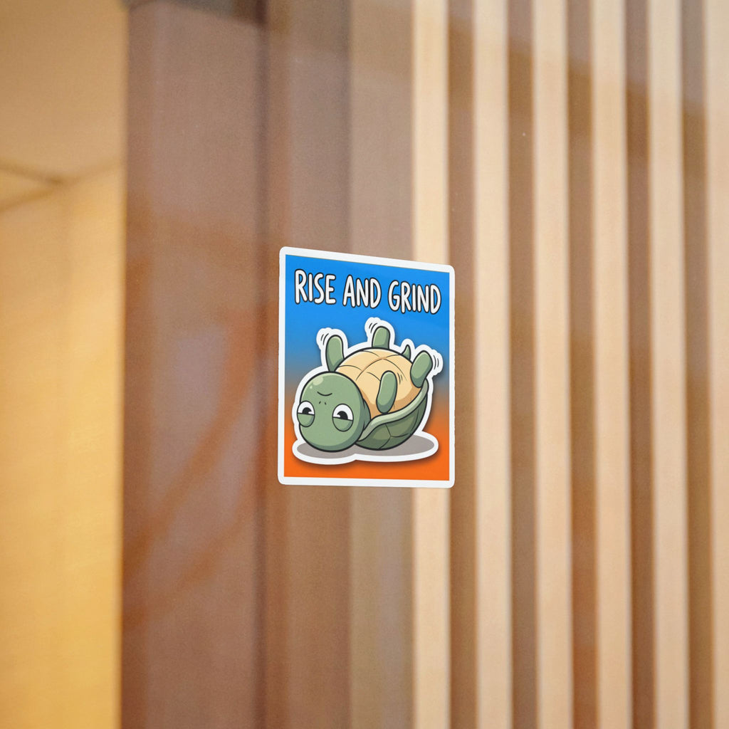 RISE AND GRIND. — Rise and Grind Die-Cut Sticker (Design 2) · Office Humor
