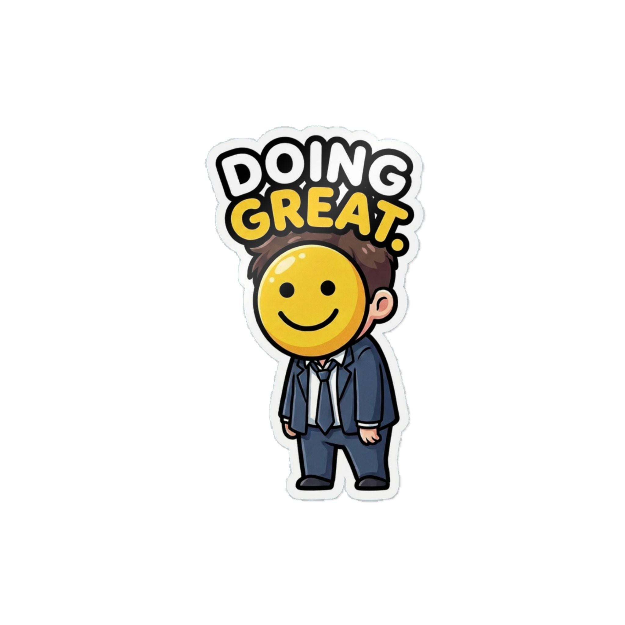 DOING GREAT. — Doing Great Die-Cut Sticker · Office Humor