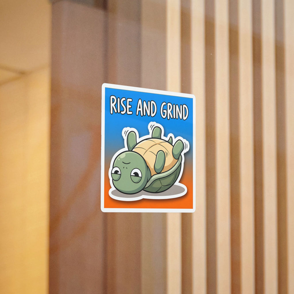 RISE AND GRIND. — Rise and Grind Die-Cut Sticker (Design 2) · Office Humor