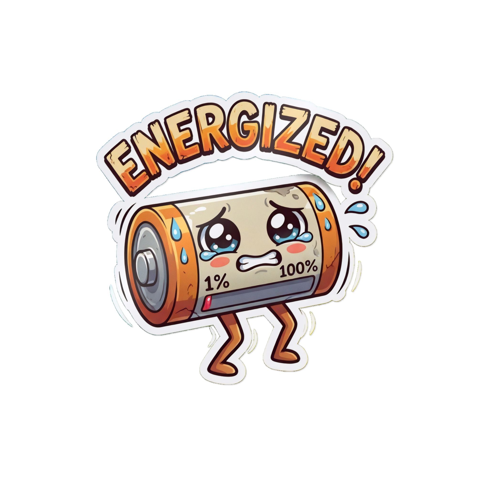 ENERGIZED. — Energized Die-Cut Sticker · Office Humor