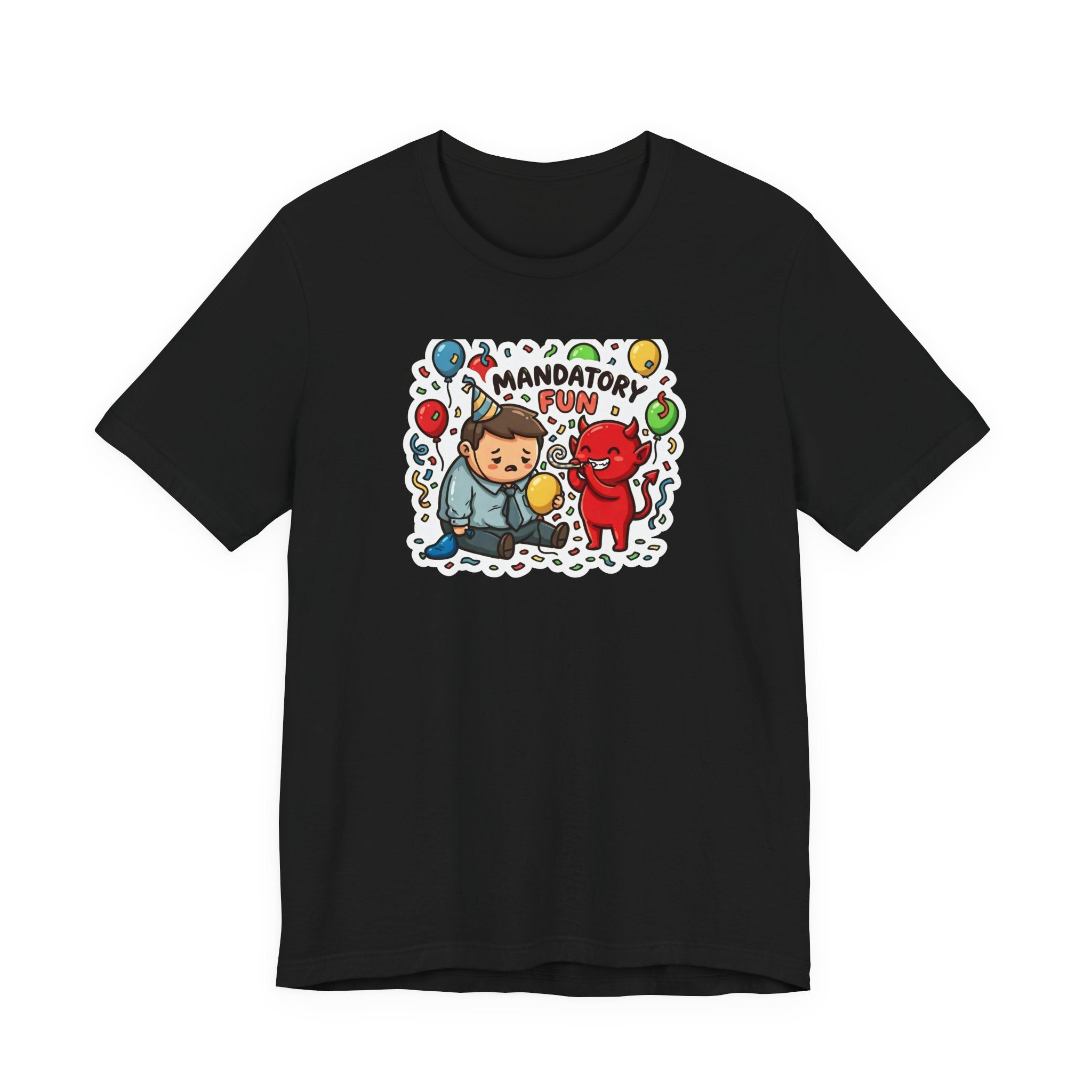 MANDATORY FUN. — Forced Morale Tee · Funny Office Humor Shirt