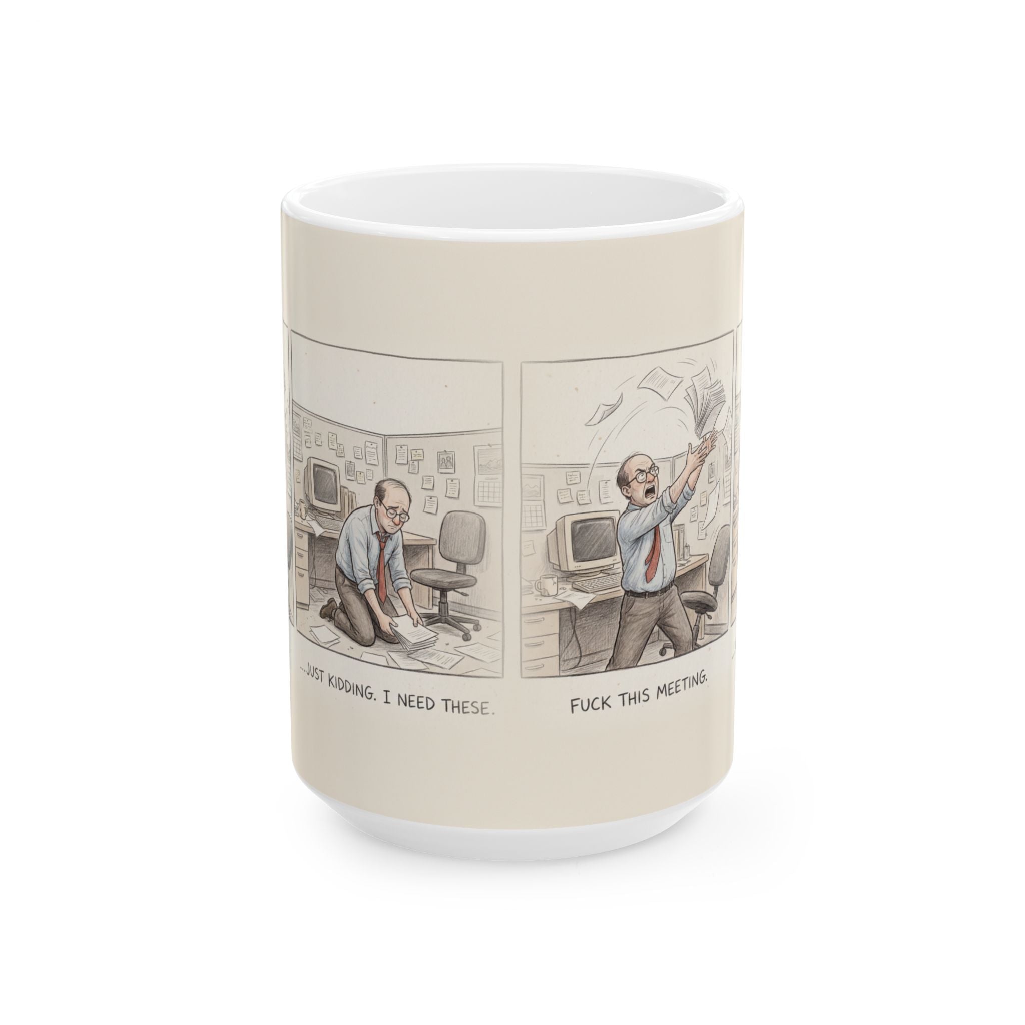 Fuck This Meeting Ceramic Coffee Mug — Funny Profane Office Humor Mug (11oz, 15oz)