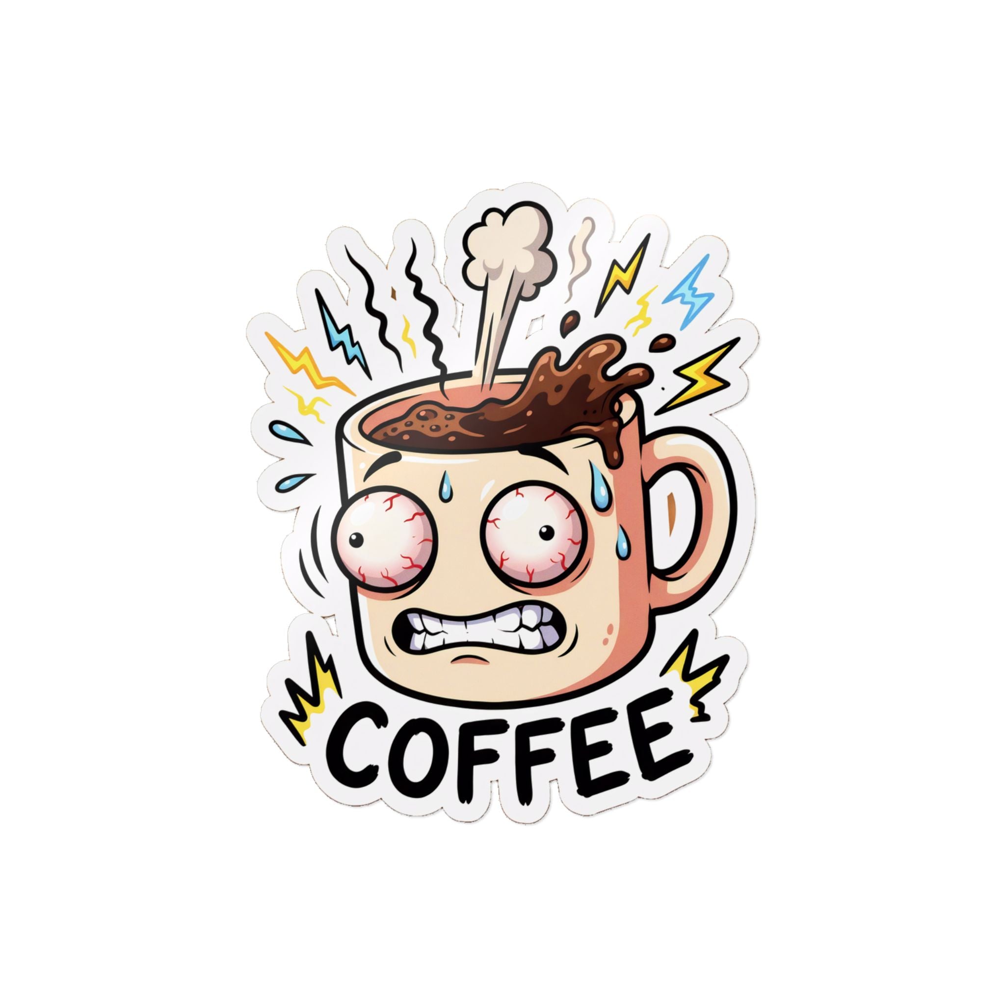 COFFEE. — Coffee Die-Cut Sticker (Design 2) · Office Humor