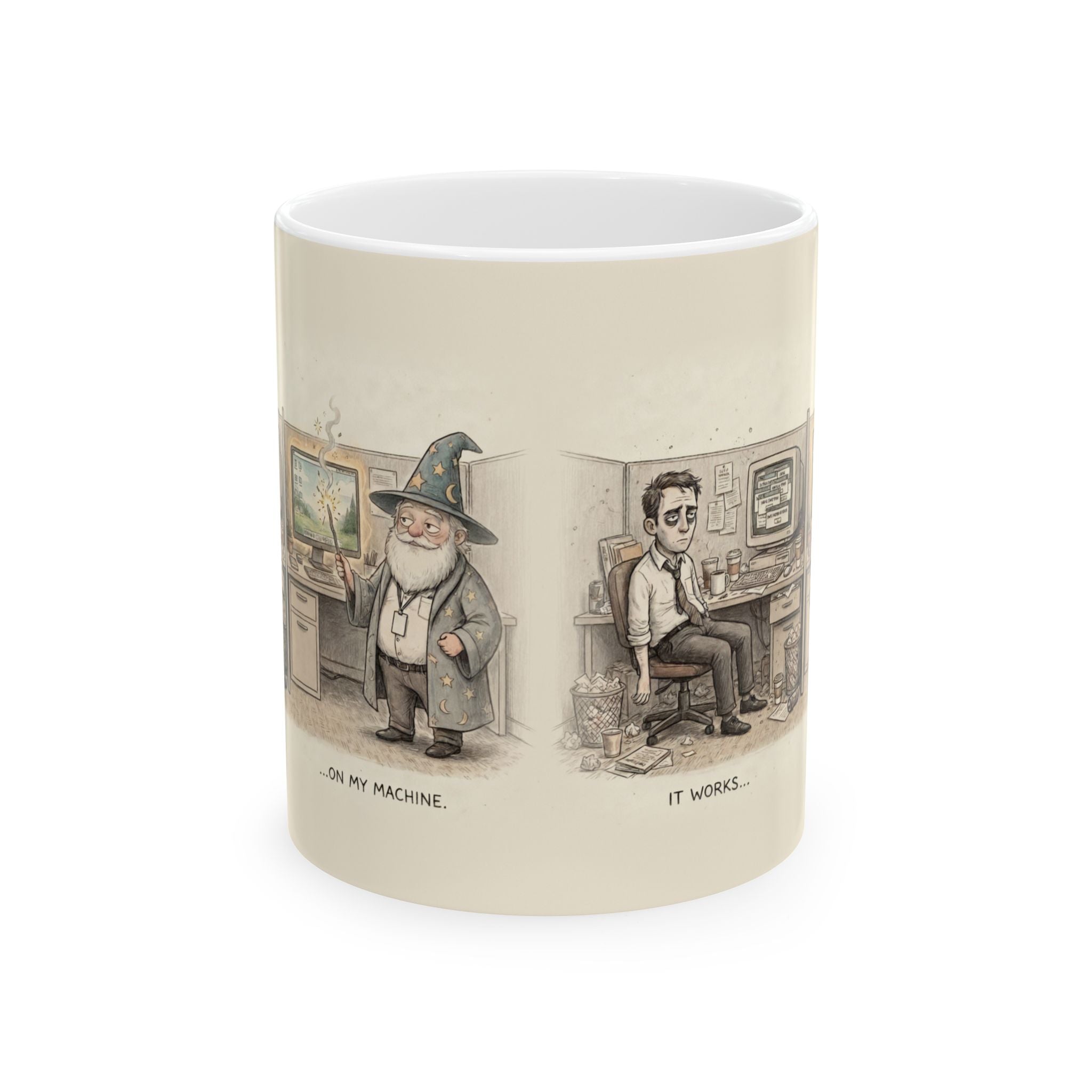 It Works On My Machine Ceramic Coffee Mug — Funny Developer Programmer Office Mug (11oz, 15oz)