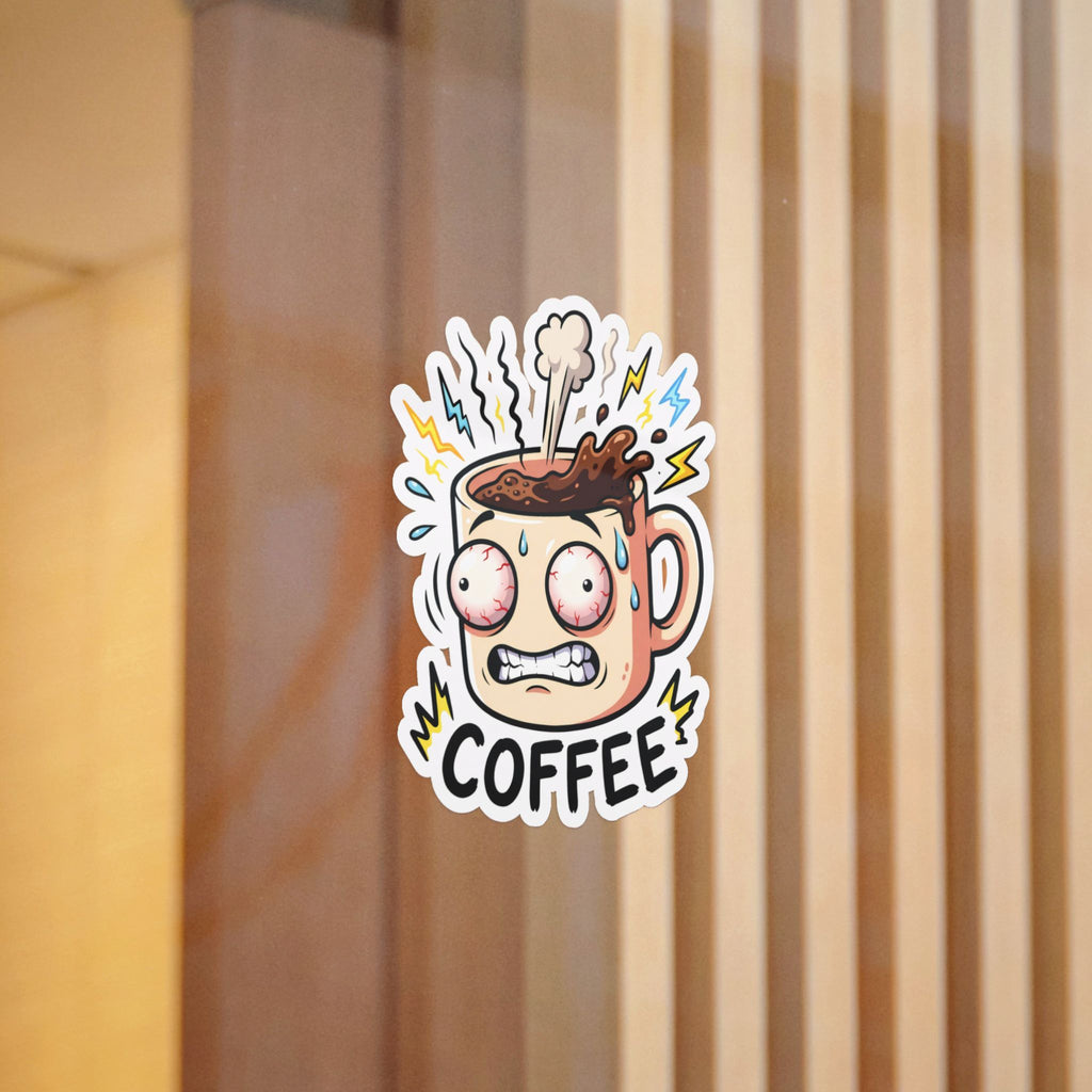 COFFEE. — Coffee Die-Cut Sticker (Design 2) · Office Humor