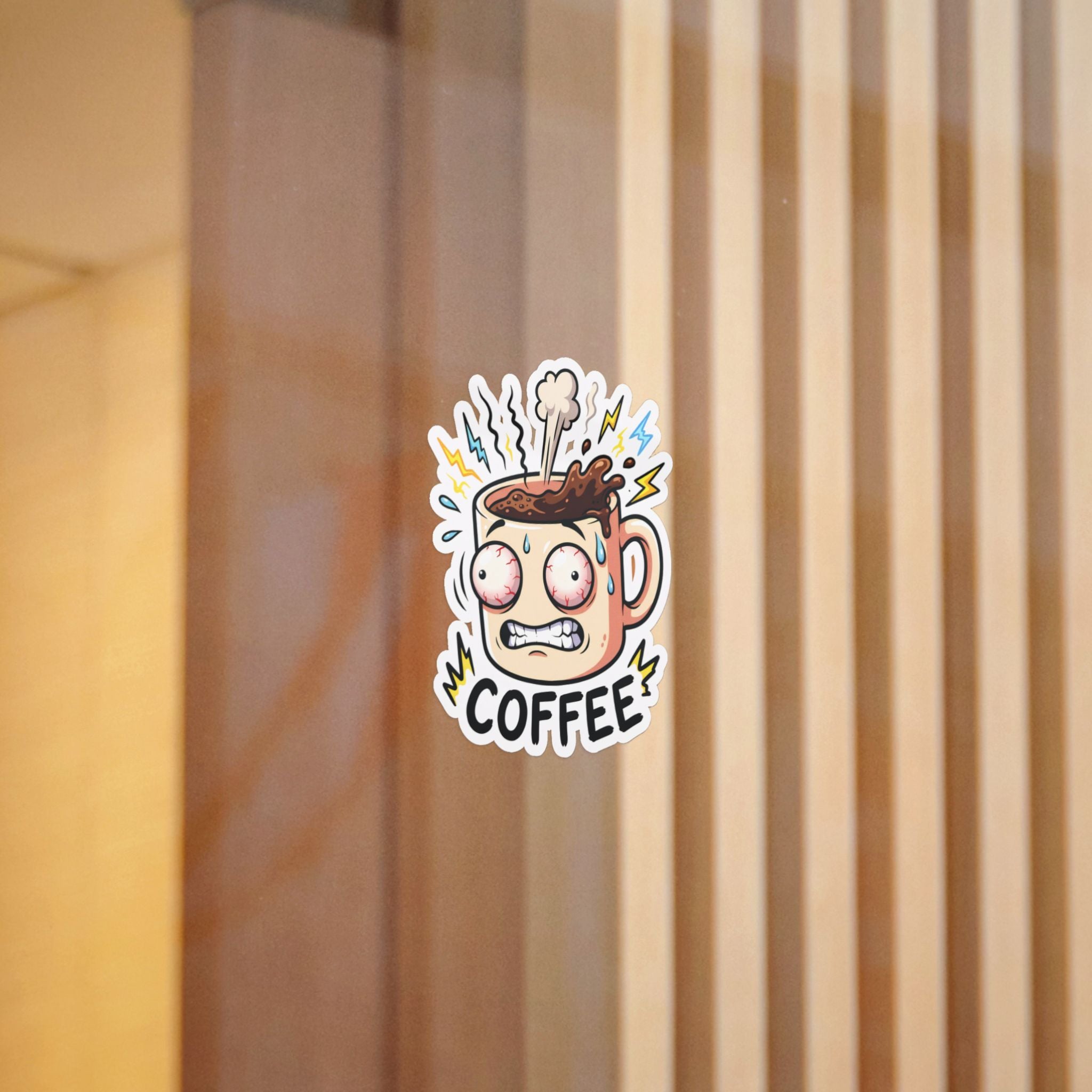 COFFEE. — Coffee Die-Cut Sticker (Design 2) · Office Humor