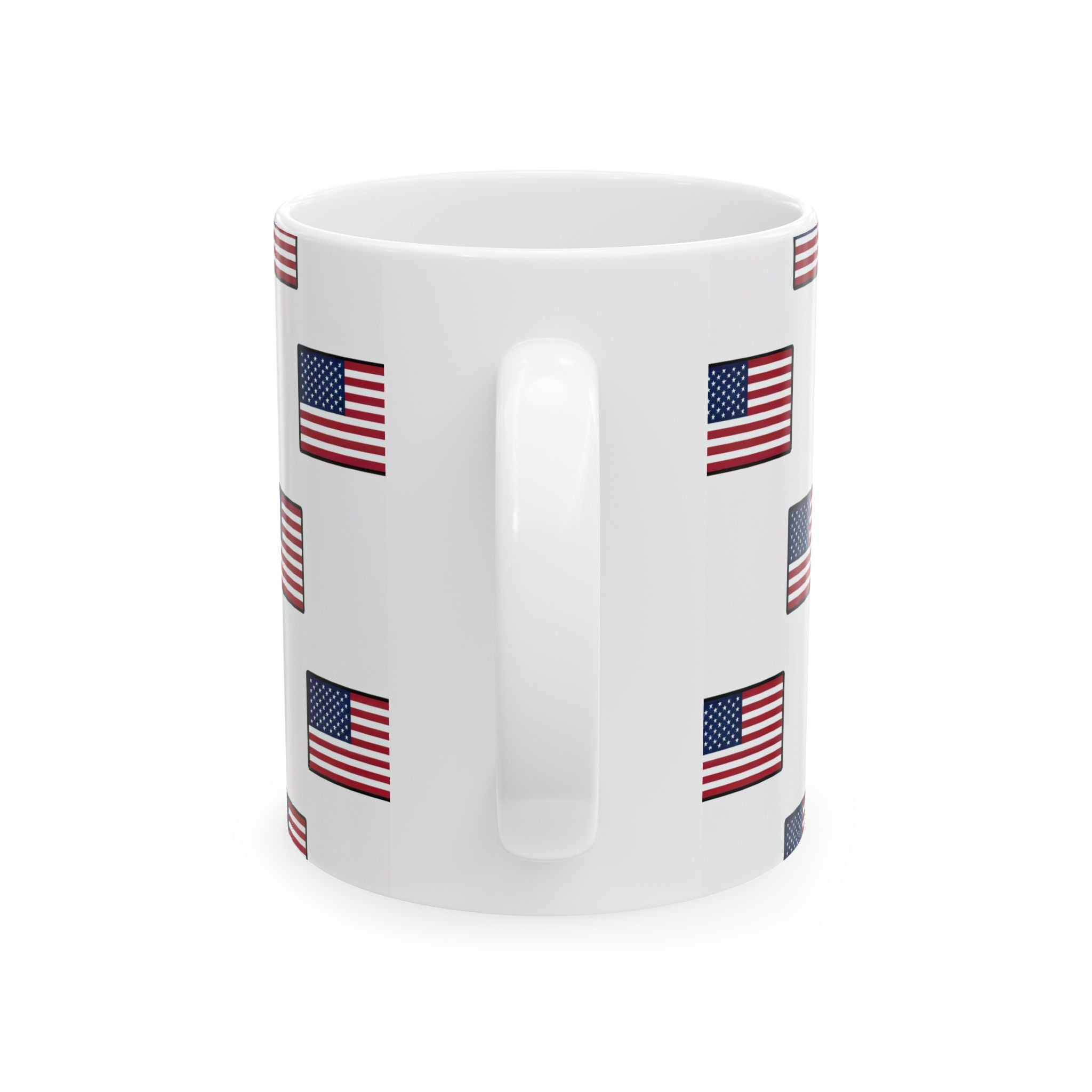 American Flag Pattern Ceramic Mug — USA Stars & Stripes Coffee Cup (11oz, 15oz)