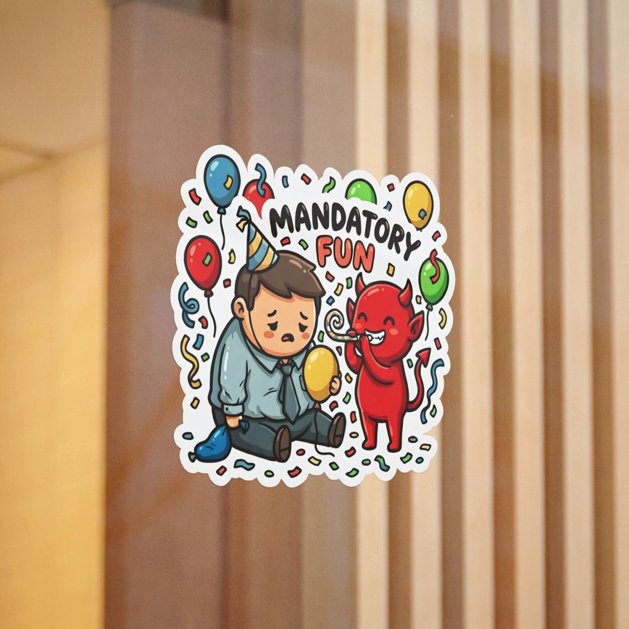 MANDATORY FUN. — Mandatory Fun Die-Cut Sticker · Office Humor