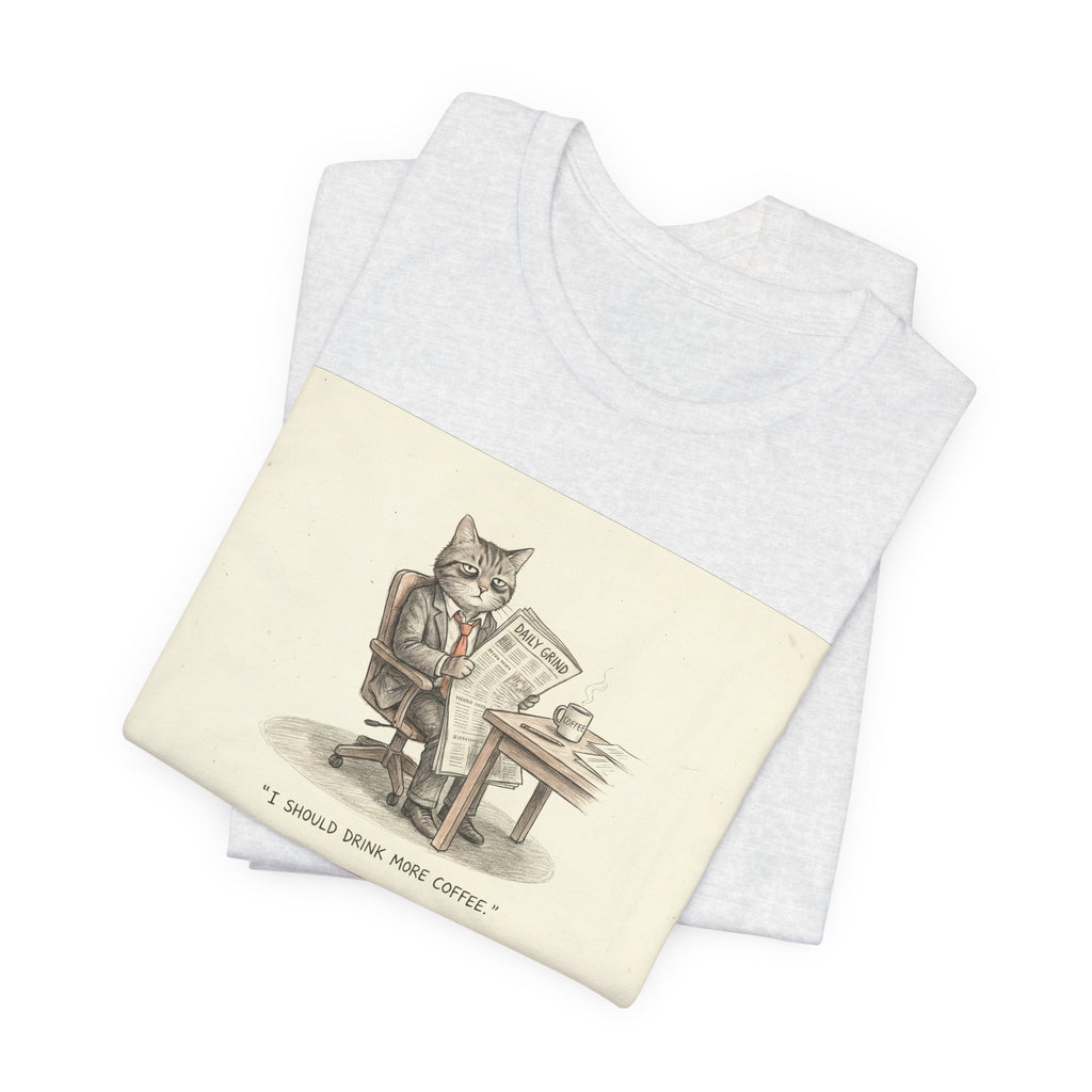 I SHOULD DRINK MORE COFFEE. — Business Cat Tee · Funny Office Humor Shirt