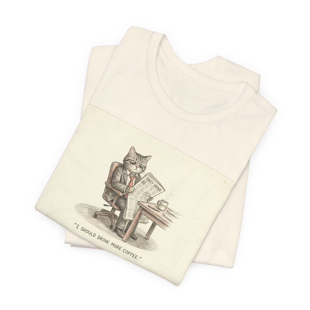 I SHOULD DRINK MORE COFFEE. — Business Cat Tee · Funny Office Humor Shirt