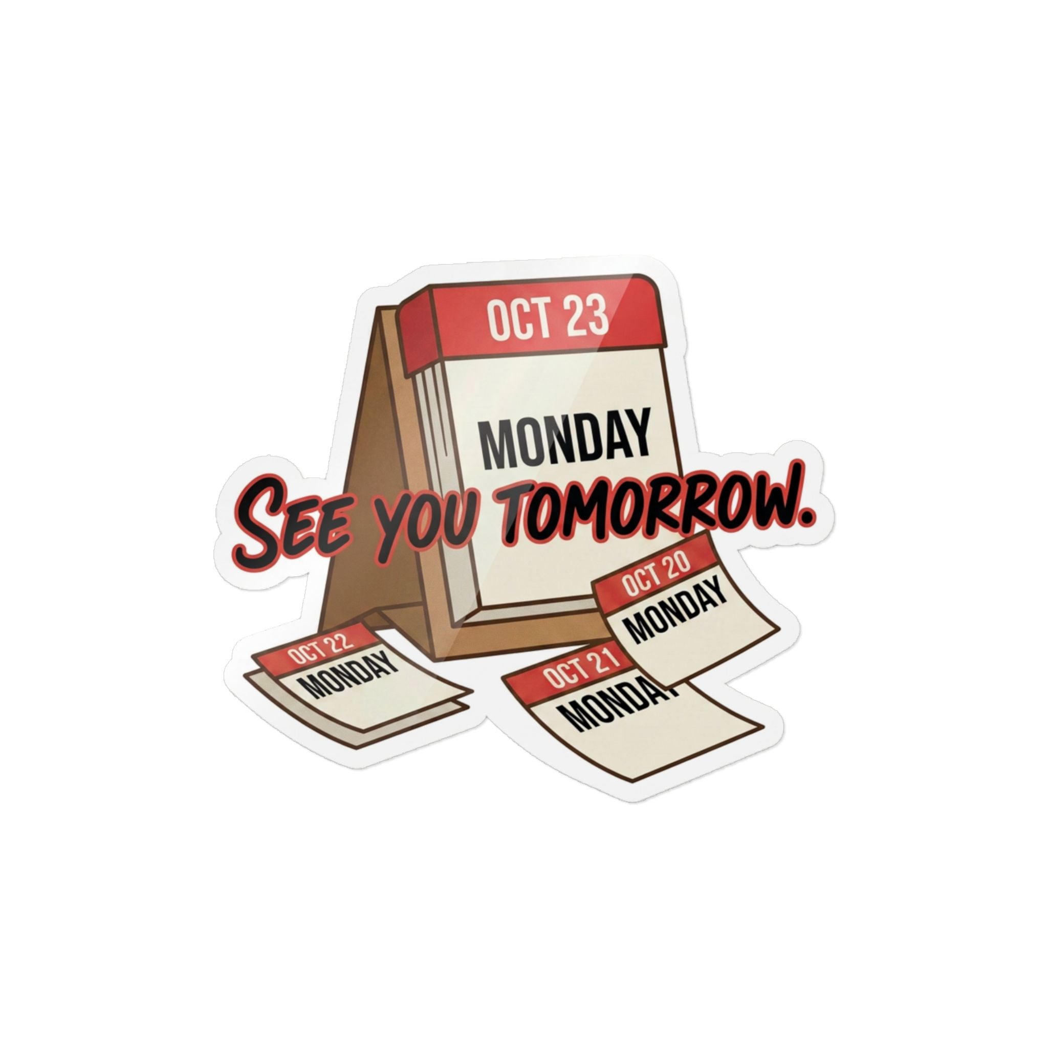 SEE YOU TOMORROW. — See You Tomorrow Die-Cut Sticker · Office Humor