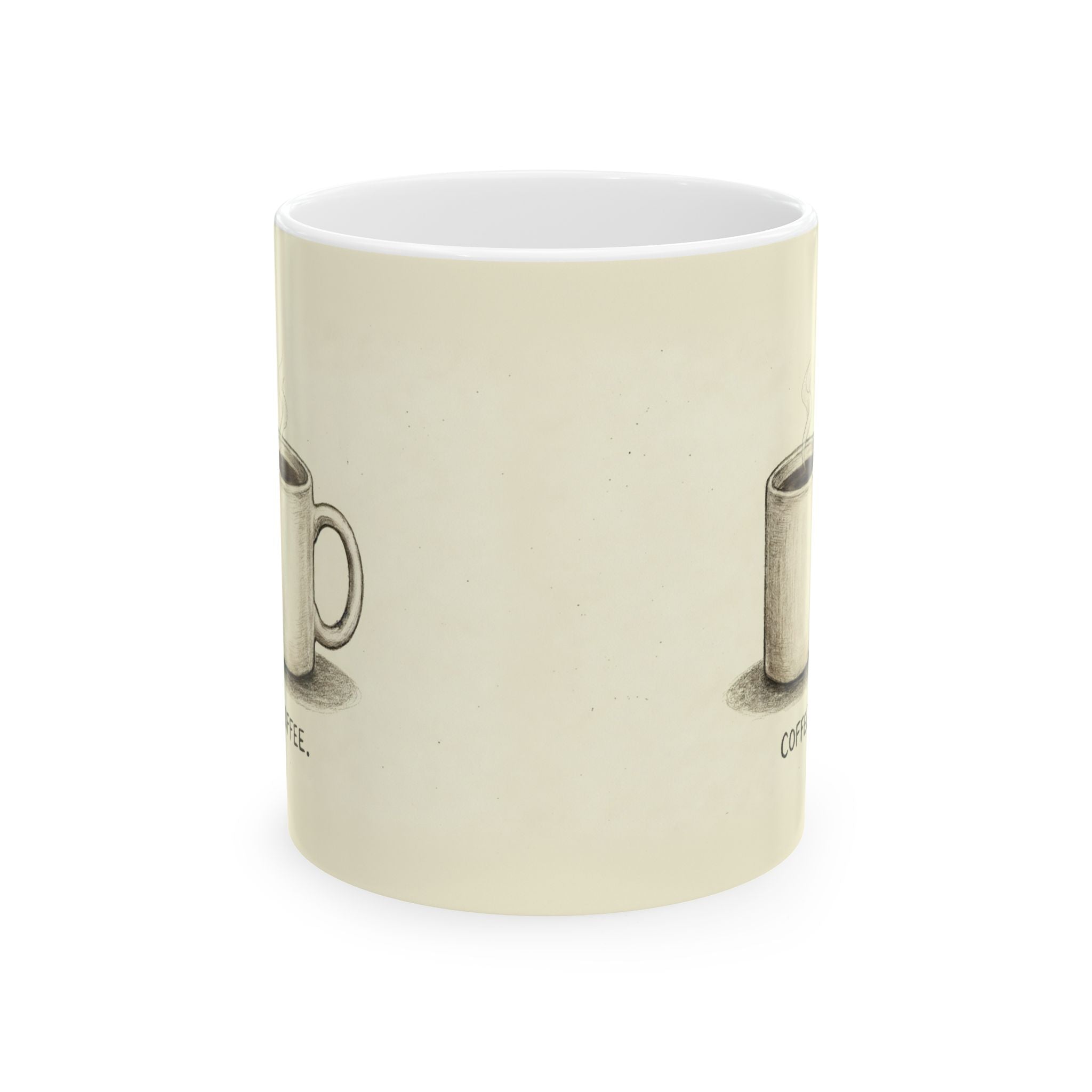 Coffee. Ceramic Coffee Mug — Minimalist Deadpan One-Word Office Mug (11oz, 15oz)