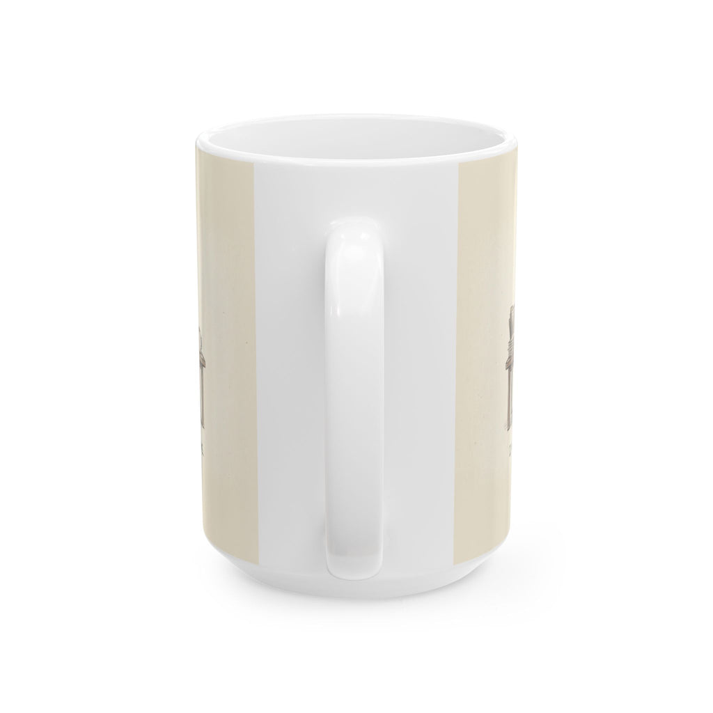 I Wasn't Built For This Ceramic Coffee Mug — Funny Burnout Stressed Robot Office Mug (11oz, 15oz)