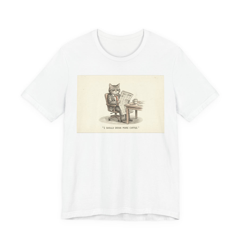 I SHOULD DRINK MORE COFFEE. — Business Cat Tee · Funny Office Humor Shirt