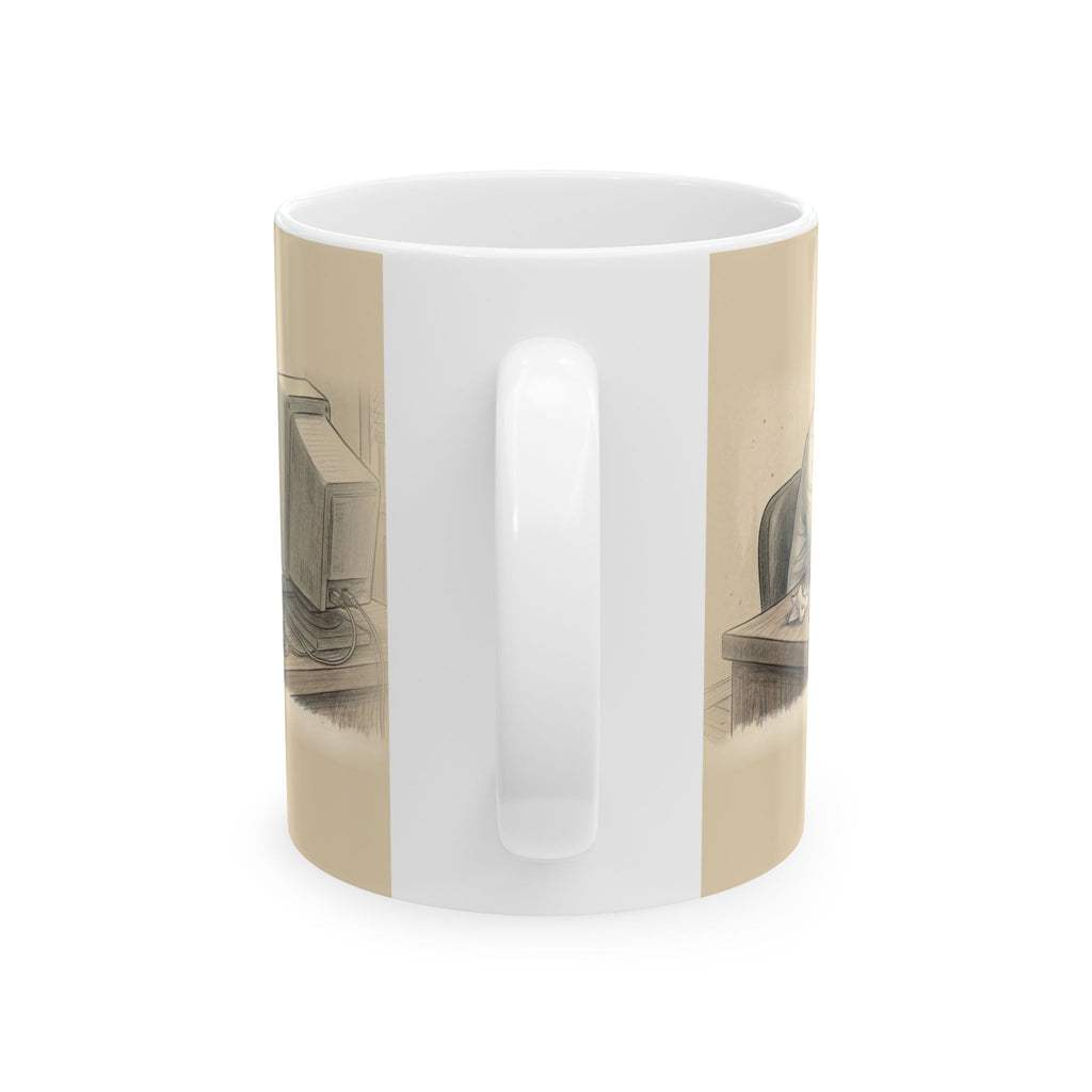 Living the Dream Ceramic Coffee Mug — Deadpan Office Burnout Humor Mug (11oz, 15oz)