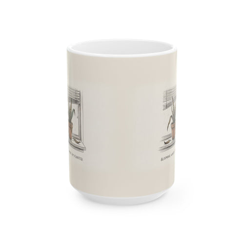 Blooming Where I'm Planted Ceramic Coffee Mug — Funny Dead-Plant Office Burnout Mug (11oz, 15oz)