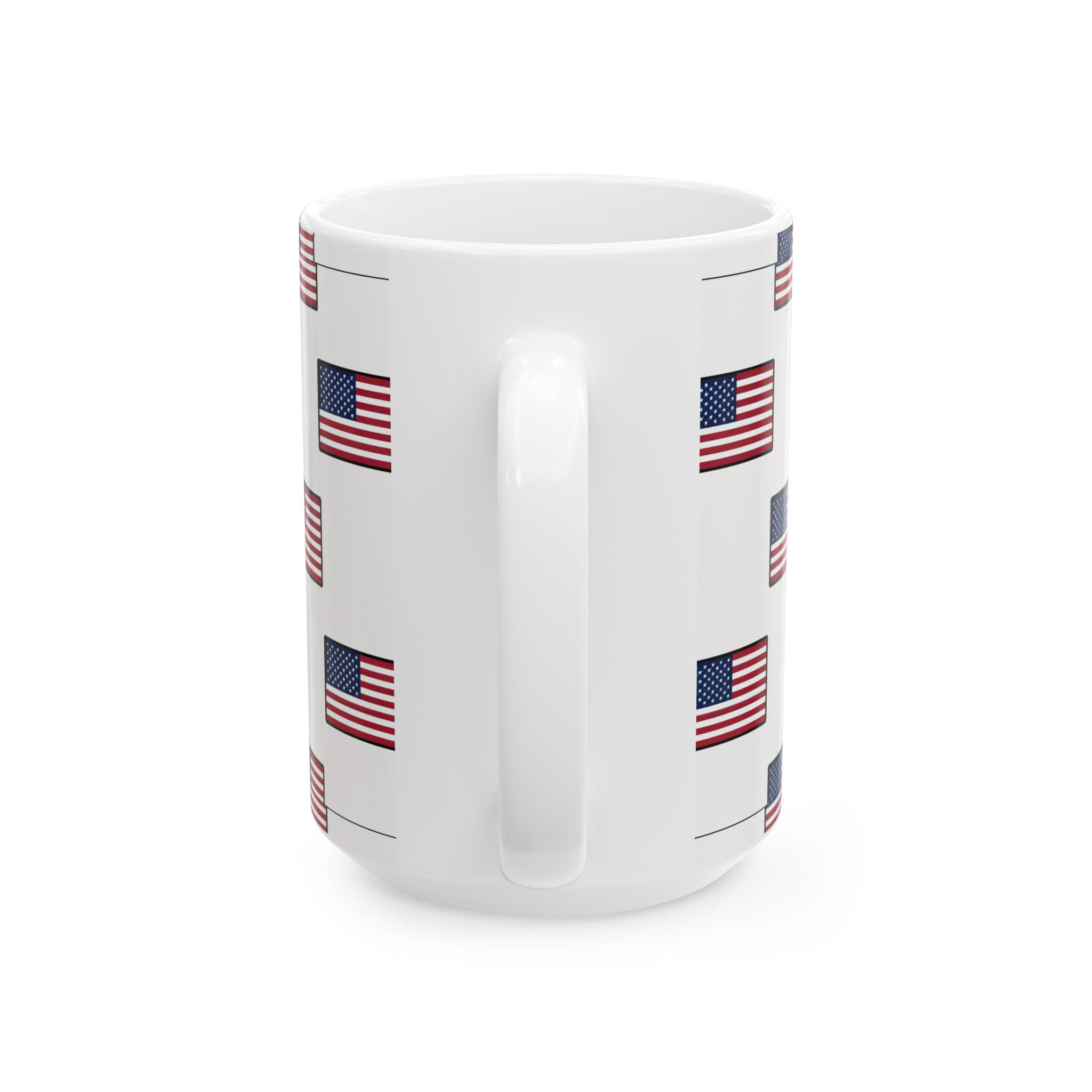 American Flag Pattern Ceramic Mug — USA Stars & Stripes Coffee Cup (11oz, 15oz)